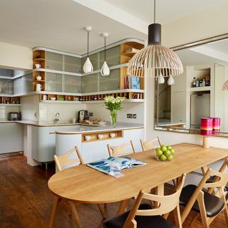 retro kitchen with mid century furniture