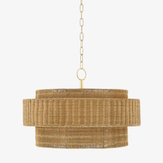 Danica Wicker Pendant against a white background.