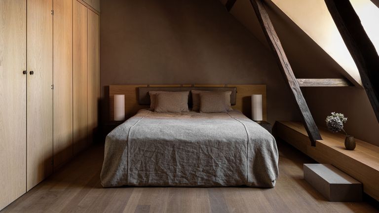 an earth tone bedroom scheme at the audo