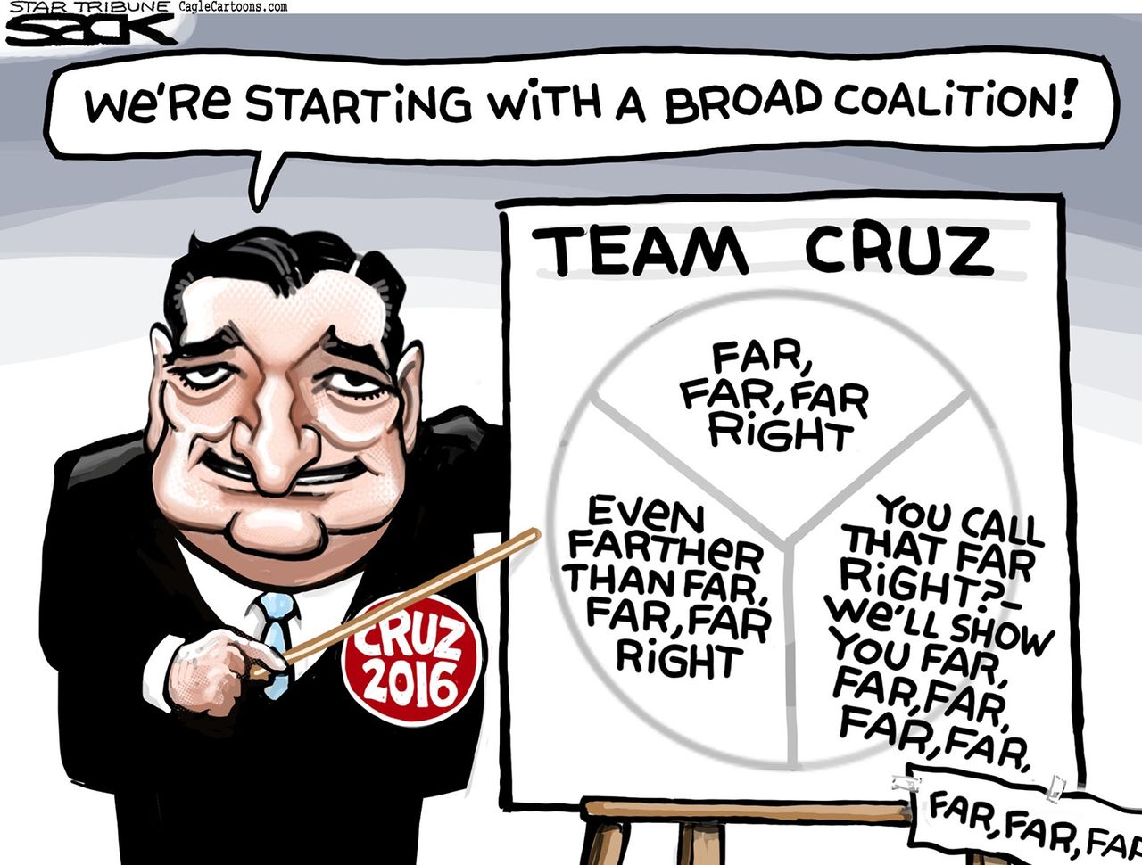 Political cartoon U.S. Ted Cruz 2016