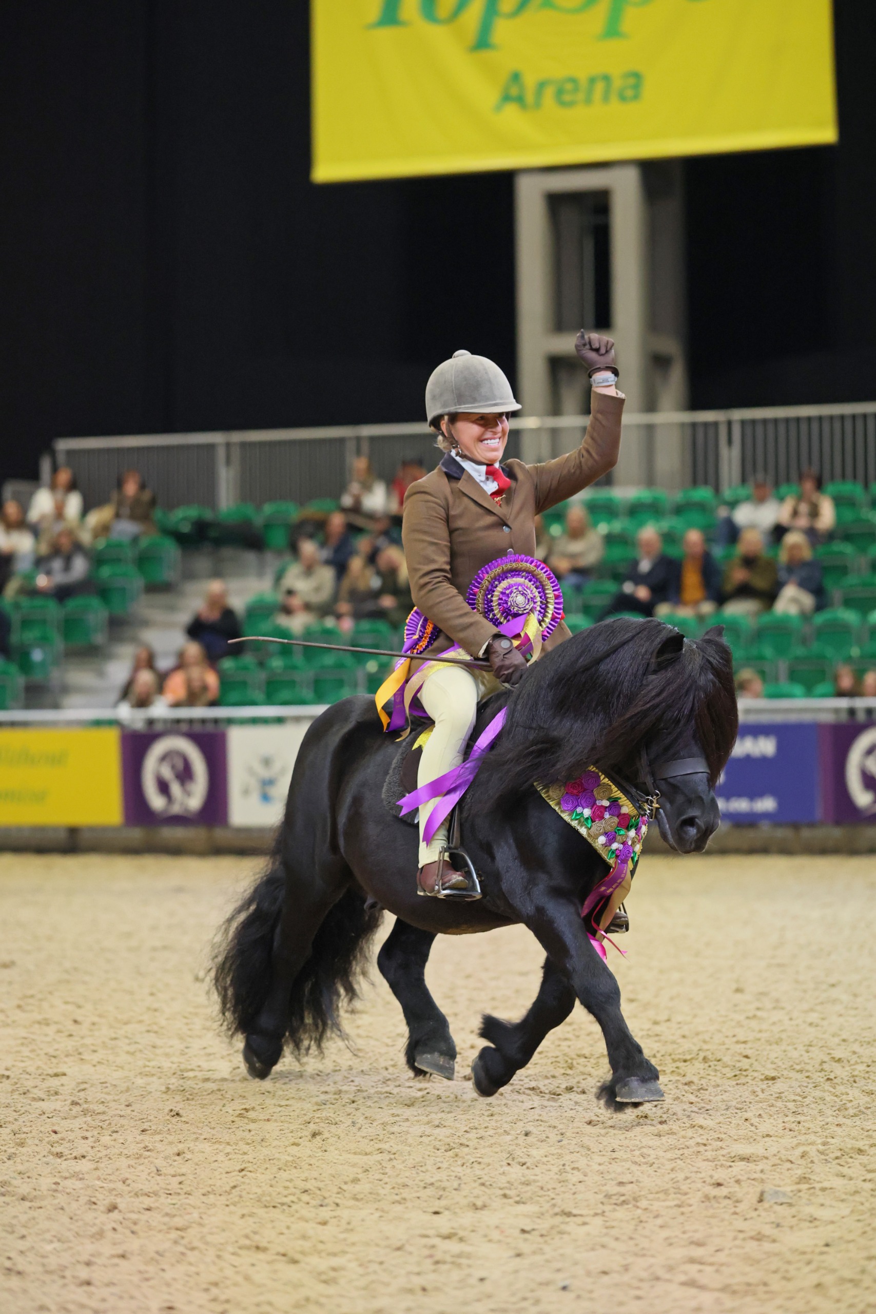 Sarah Parker and Wikners Gryffindor trot out of the HOYS arena as winners