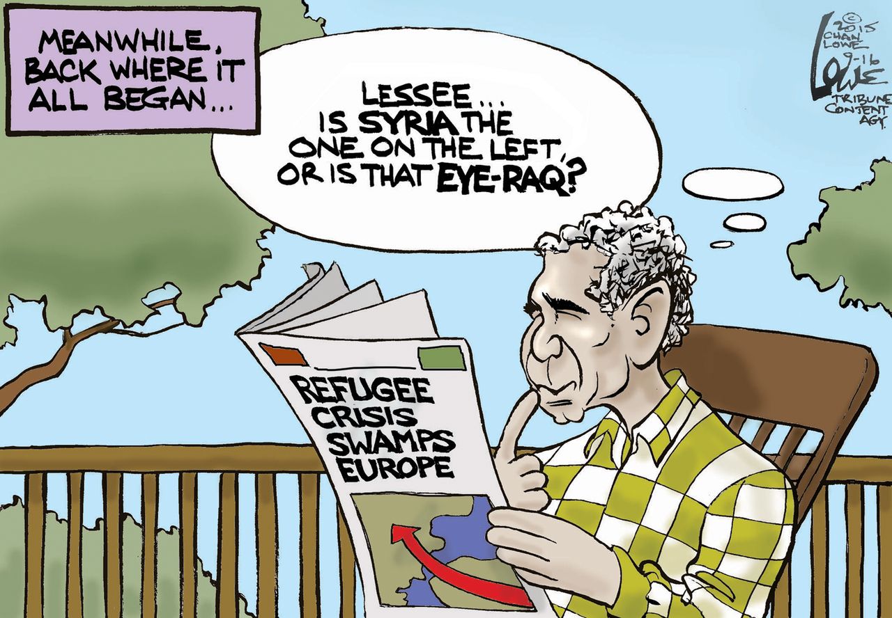 Editorial cartoon U.S. George Bush Syria Refugee Crisis