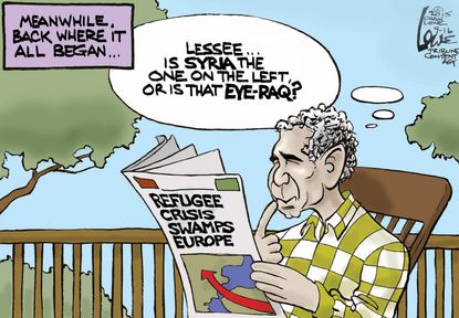 Editorial cartoon U.S. George Bush Syria Refugee Crisis