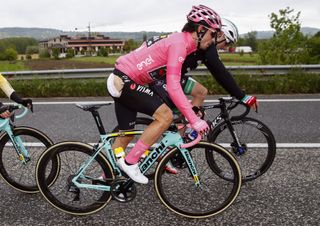 Primoz Roglic (Jumbo-Visma) was soon back in the peloton after his crash