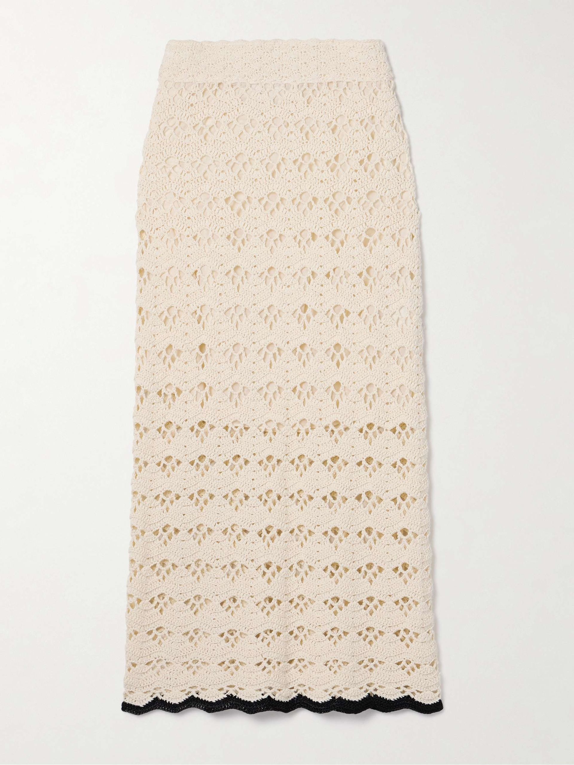 Rhiannon Crocheted Cotton Midi Skirt