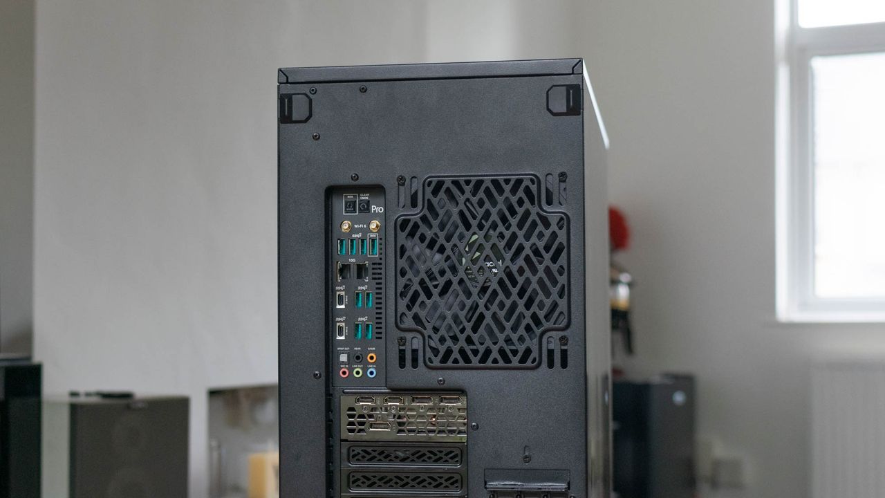 The Chillblast Fusion Threadripper Pro RTX 3975WX Workstation's rear ports