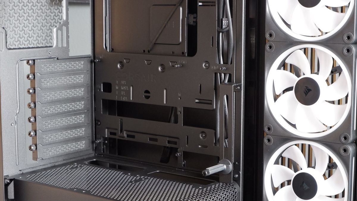 Corsair Frame 4500X ATX PC case throughout a PC build for testing.