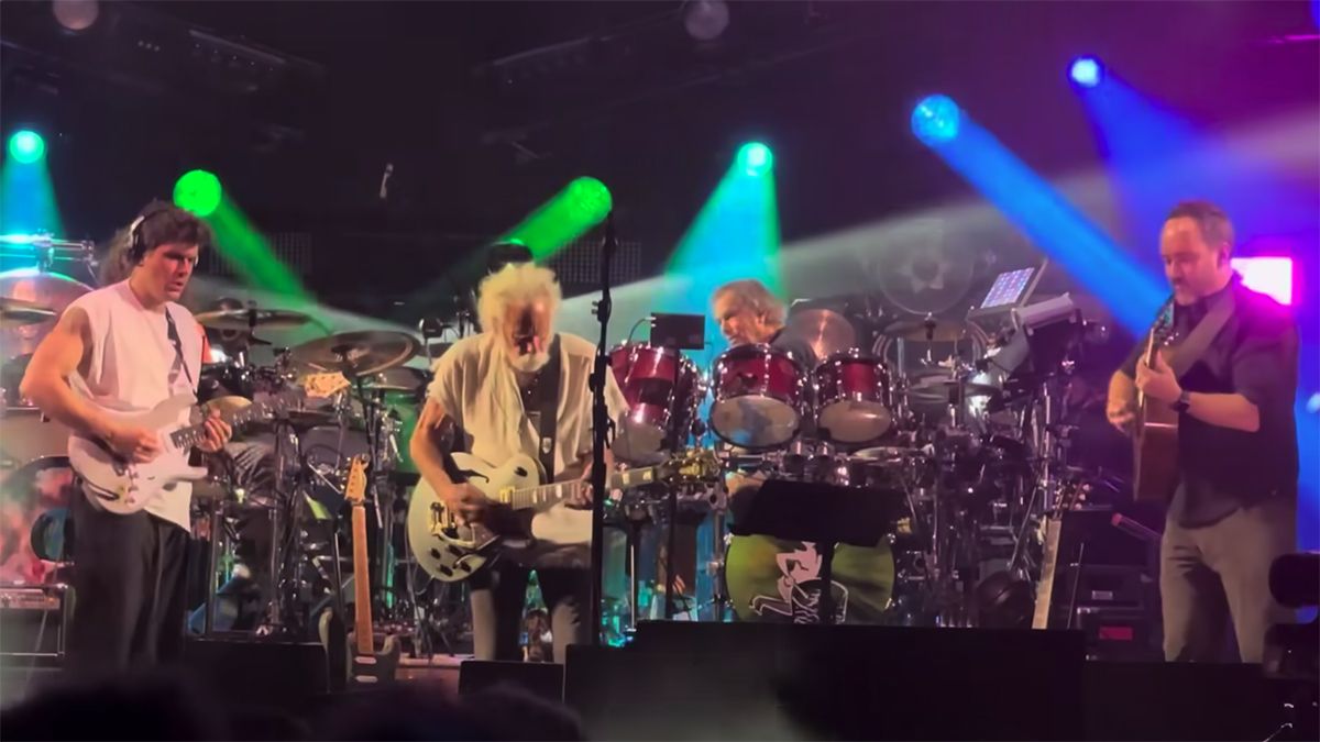 John Mayer, Bob Weir and Dave Matthews playing live on stage with Dead &amp; Company