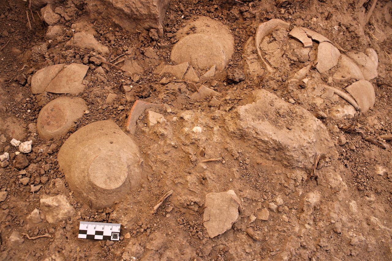 Ceramics found at the site.