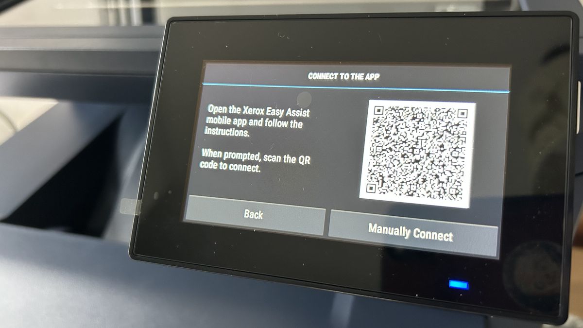 Xerox C325 laser printer in a home office during our testing
