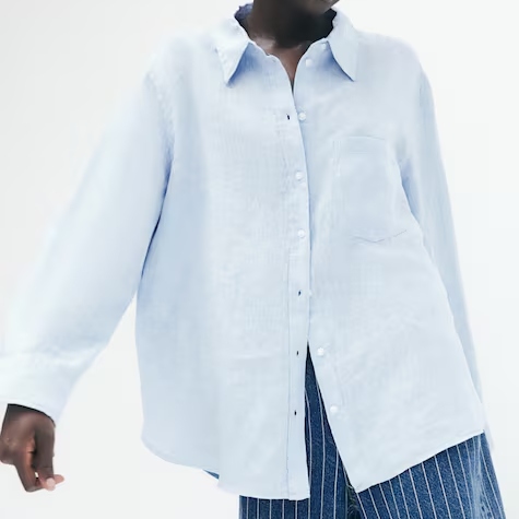 H&M Light Blue Linen Shirt