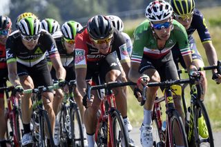 Fabio Aru fights the wind during stage 16 at the Tour de France