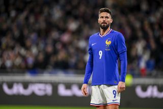 France Euro 2024 squad Oliver Giroud of France looks on during the international friendly match between France and Germany at Groupama Stadium on March 23, 2024 in Lyon, France. (Photo by Harry Langer/DeFodi Images via Getty Images)