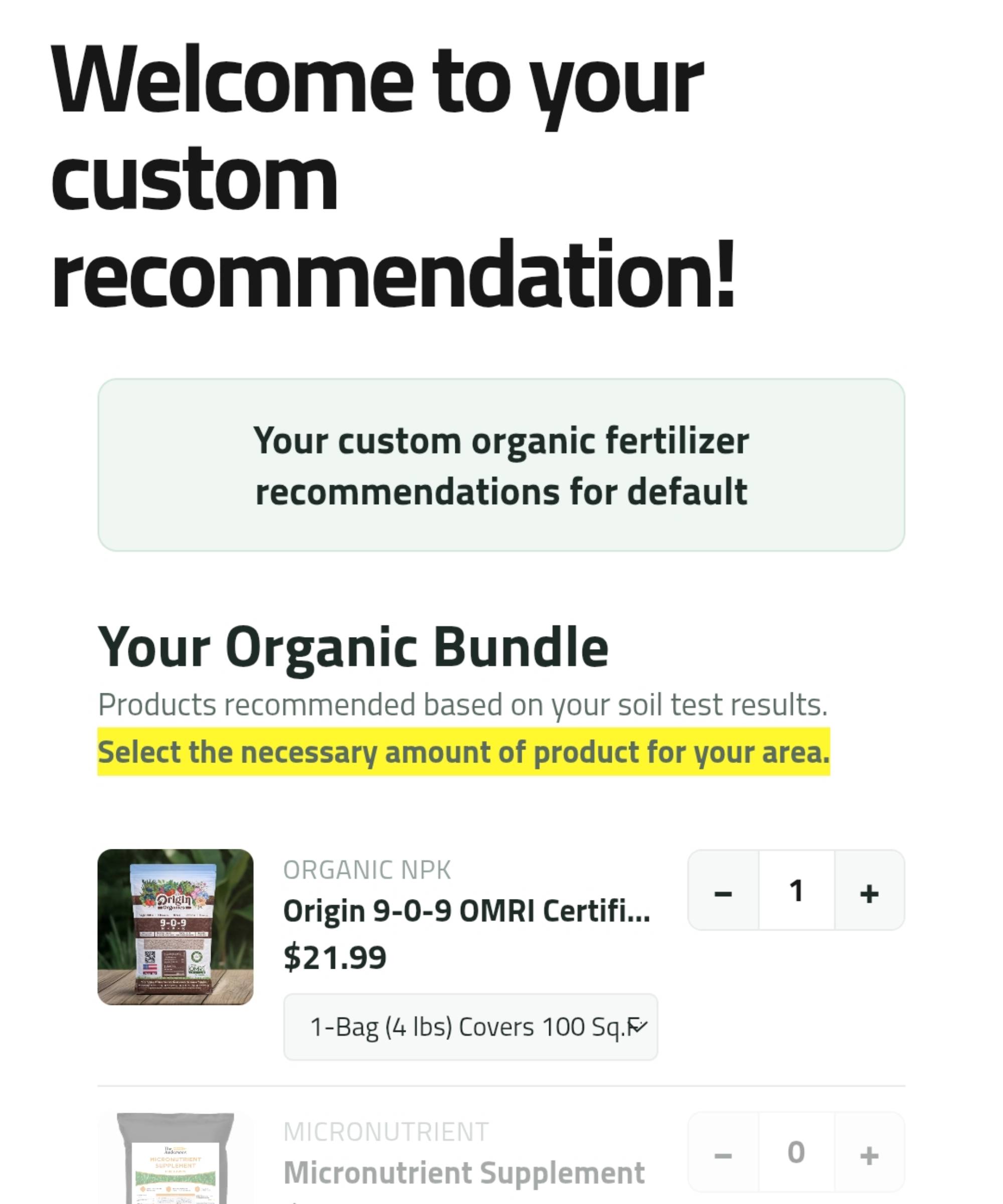 Fertilizer recommendation