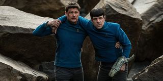 Karl Urban and Zachary Quinto in Star Trek Beyond