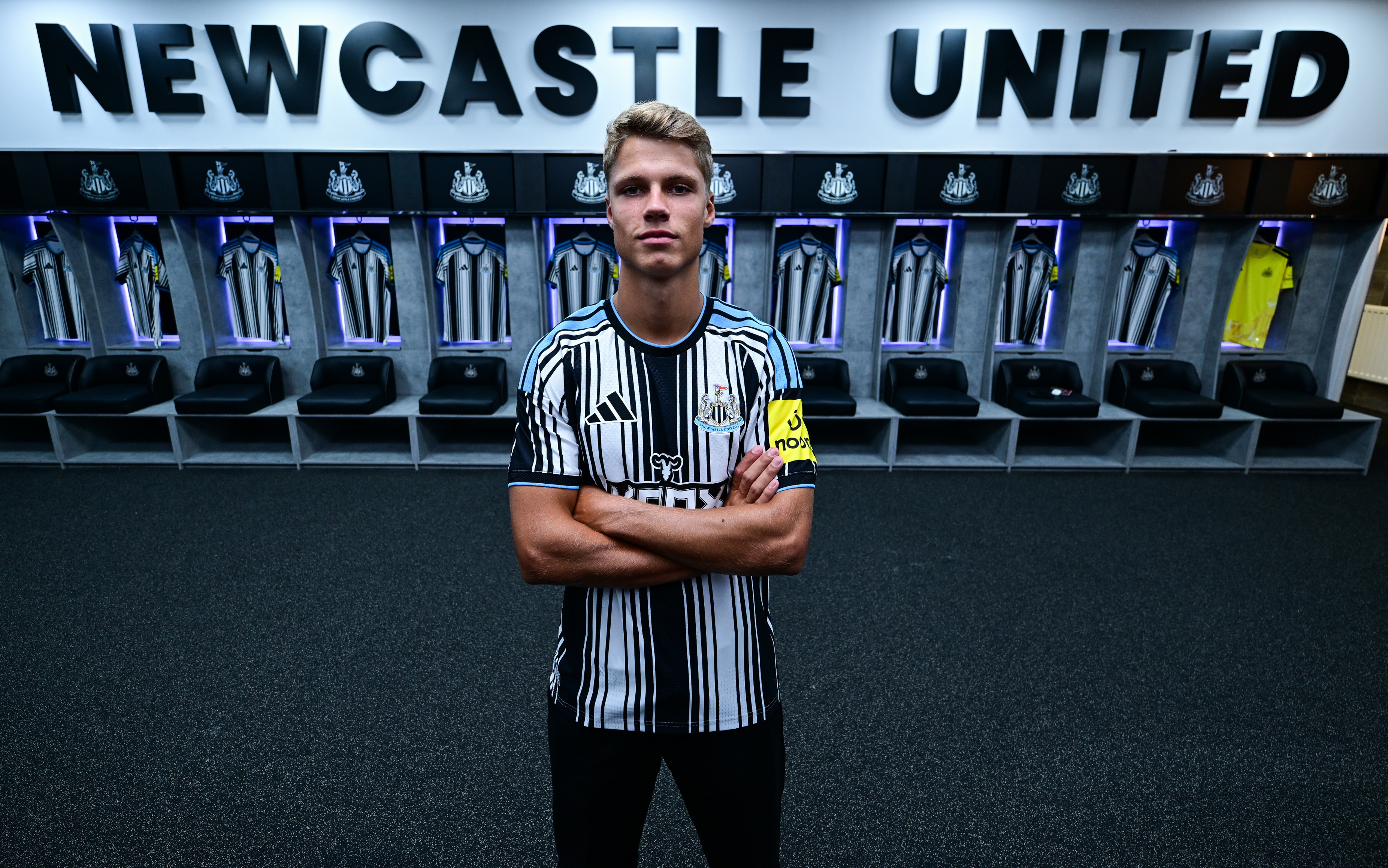 NEWCASTLE, ENGLAND - JULY 8: Sean Steur signs for Newcastle United on July 8, 2026 in Newcastle upon Tyne, England. (Photo by Serena Taylor/Newcastle United via Getty Images)