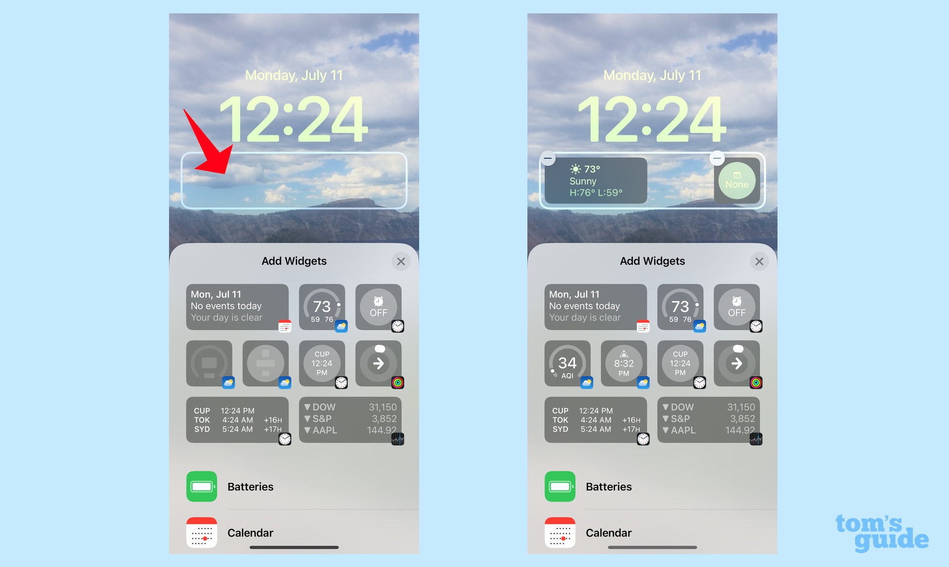 iOS 16 изменить экран блокировки, добавить другие виджеты