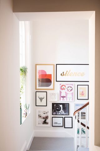 Staircase with gallery wall