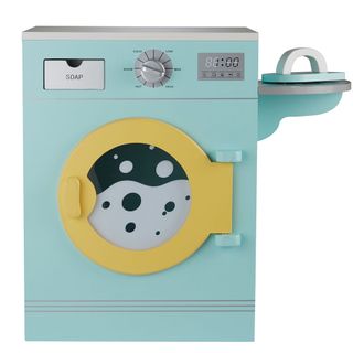 wooden blue washing machine toy