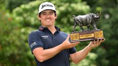 Darius van Driel with the trophy after his win at the Magical Kenya Open