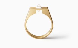 Shihara’s jewellery Ring with an octahedral shape diamond on top.