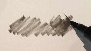pen strokes of a pen that is running out of ink
