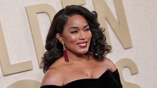Angela Bassett is pictured with a curly, side-swept hairstyle whilst at the 81st Golden Globe Awards held at the Beverly Hilton Hotel on January 7, 2024 in Beverly Hills, California.
