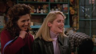 Jessica Hecht and Jane Sibbett as Susan and Carol in Friends
