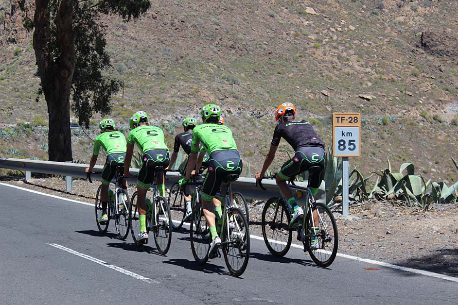 Cannondale Pro Cycling riding their last training ride in Tenerife
