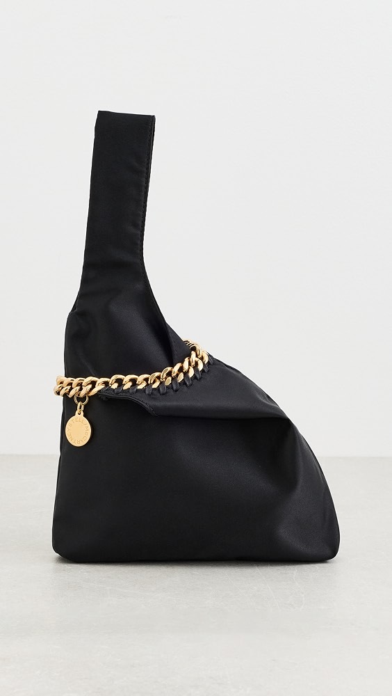 Falabella Satin Wristlet Bag - Black