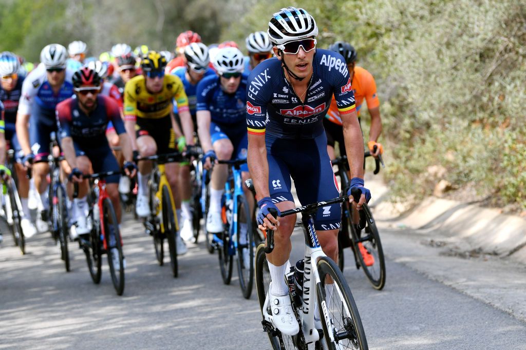 LOULE PORTUGAL FEBRUARY 20 Dries De Bondt of Belgium and Team AlpecinFenix competes during the 48th Volta Ao Algarve 2022 Stage 5 a 173km stage from Lagoa to MalhoLoul 514m VAlgarve2022 on February 20 2022 in Loule Portugal Photo by Luc ClaessenGetty Images