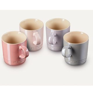 Stoneware Metallics Set of 4 Mugs Pastel