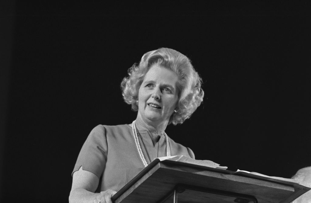 British Conservative politician Margaret Thatcher