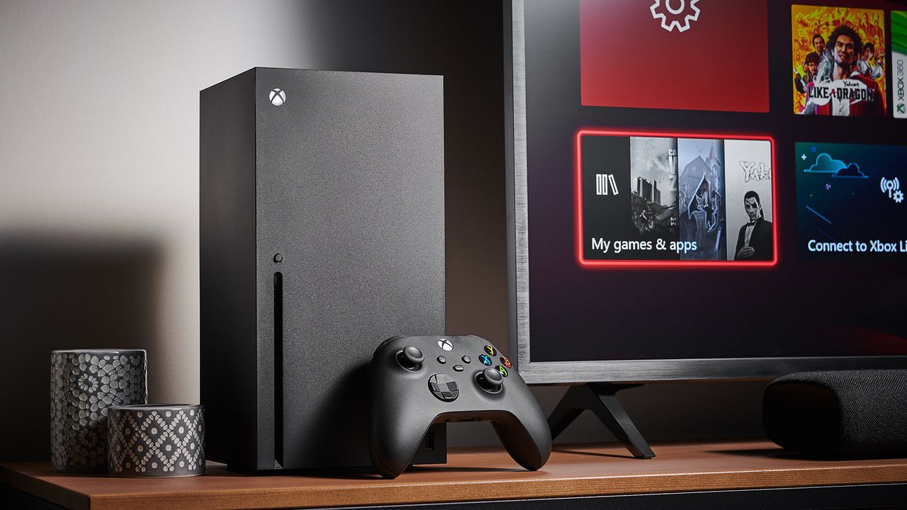 Xbox Series X in front of TV