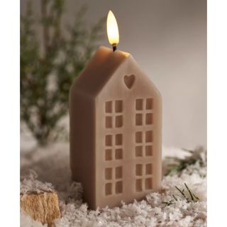 House Flameless Candle, Tan