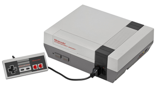 The Nintendo Entertainment System gaming console.
