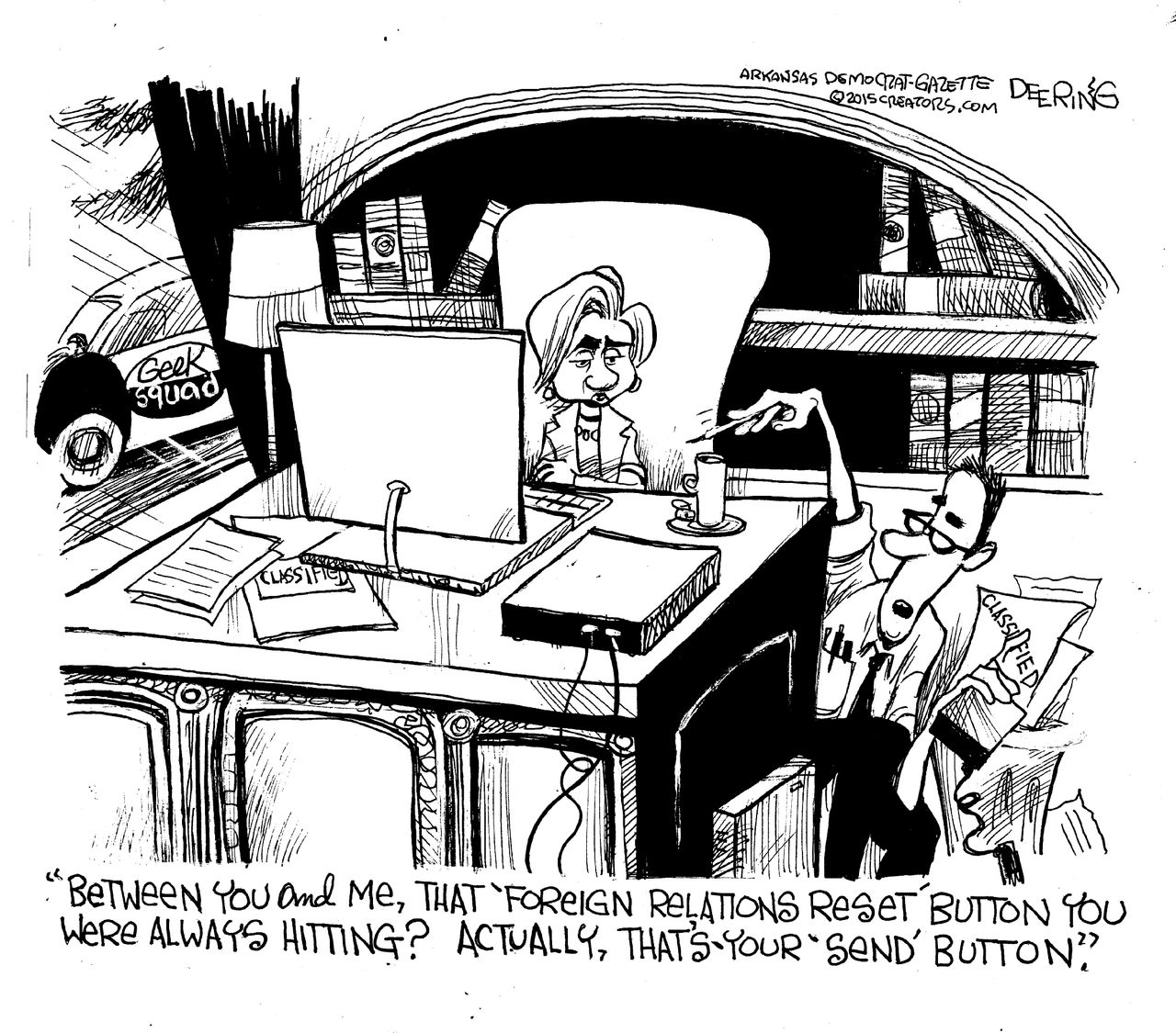 Political cartoon U.S. Hillary Clinton Emails