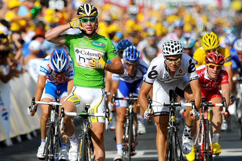 Cycling : Tour de France 2009 / Stage 3
Arrival / CAVENDISH Mark (Gbr) Celebration Joie Vreugde/ HUSHOVD Thor (Nor)/ LEMOINE Cyril (Fra)/
Marseille - La Grande-Motte (196,5 Km) /
Rit Etape / TDF / (c)Tim De Waele