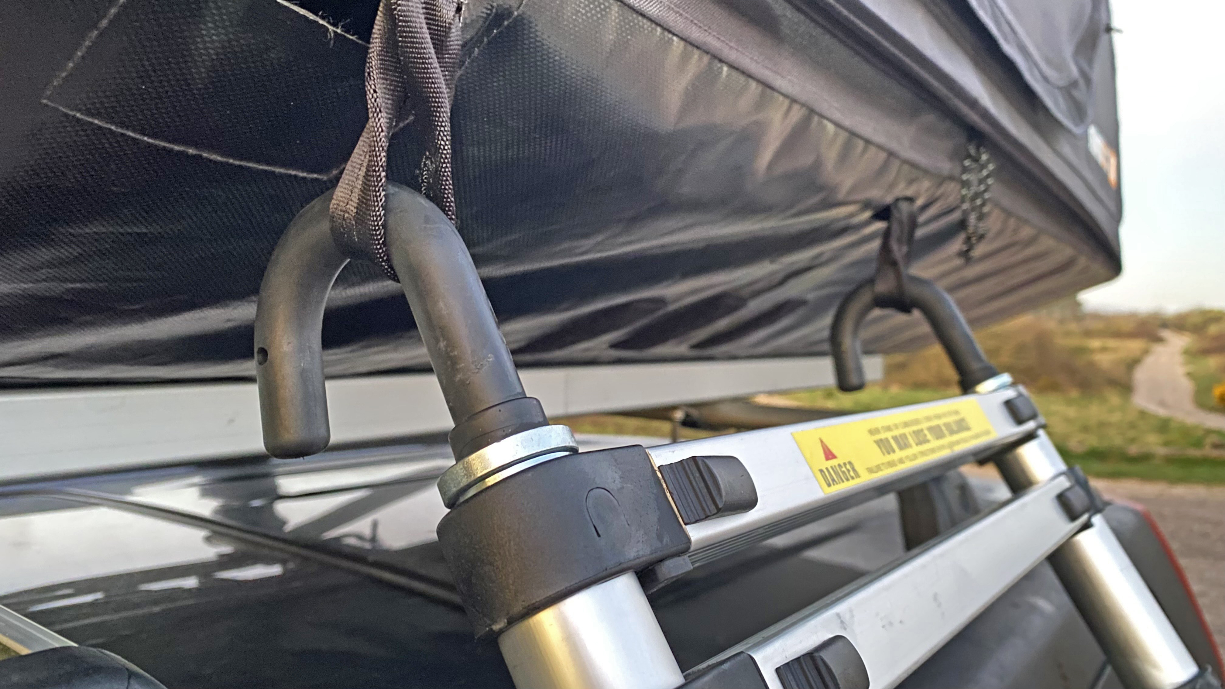 The ladder attached to the TentBox Go