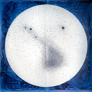 The original painting of the Small Magellanic Cloud by Lia Halloran, in honor of Henrietta Swan Leavitt, an astronomer who studied variable stars in the cloud.