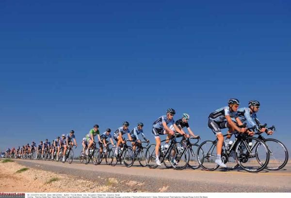 The Saxo Bank team hit the roads for some warm weather training