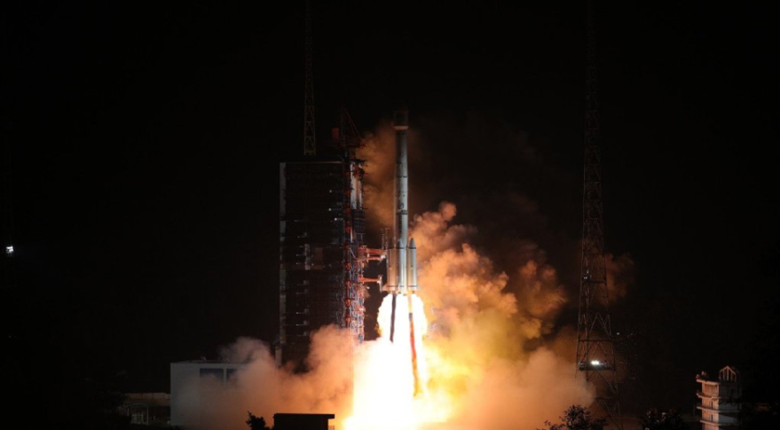 Liftoff of the Long March 3B from Xichang at 2:07 p.m. Eastern Nov. 18, 2018.