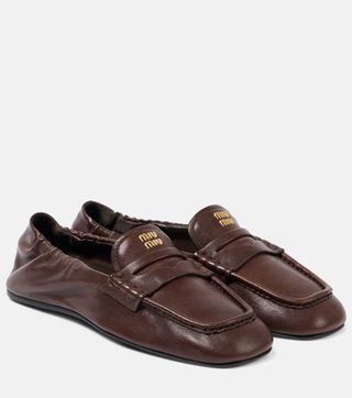 Logo Leather Penny Loafers