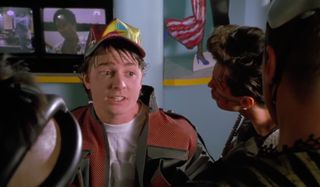 Back To The Future Part II Young Marty confronted at the Cafe 80s by Griff