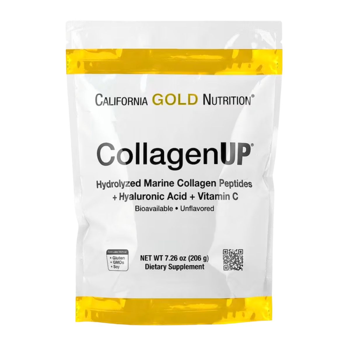 California Gold Nutrition, CollagenUP&amp;reg;, Hydrolyzed Marine Collagen Peptides with Hyaluronic Acid and Vitamin C, Unflavored, 7.26 oz (206 g)