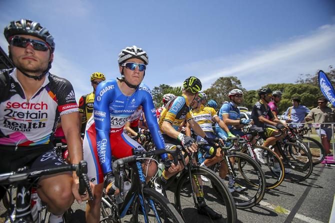 Ben Hill lines up on the start line and looking keen