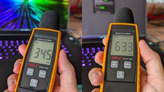 Razer Blade 18 (2024) tested with sound level meter