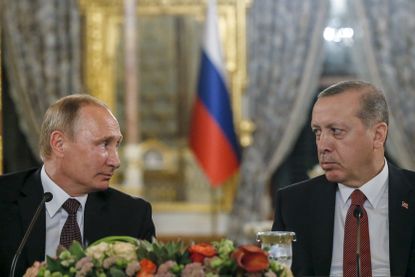 Russian President Vladimir Putin and Turkey's President Recep Tayyip Erdogan.