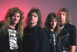 Megadeth with leader Dave Mustaine in 1986
