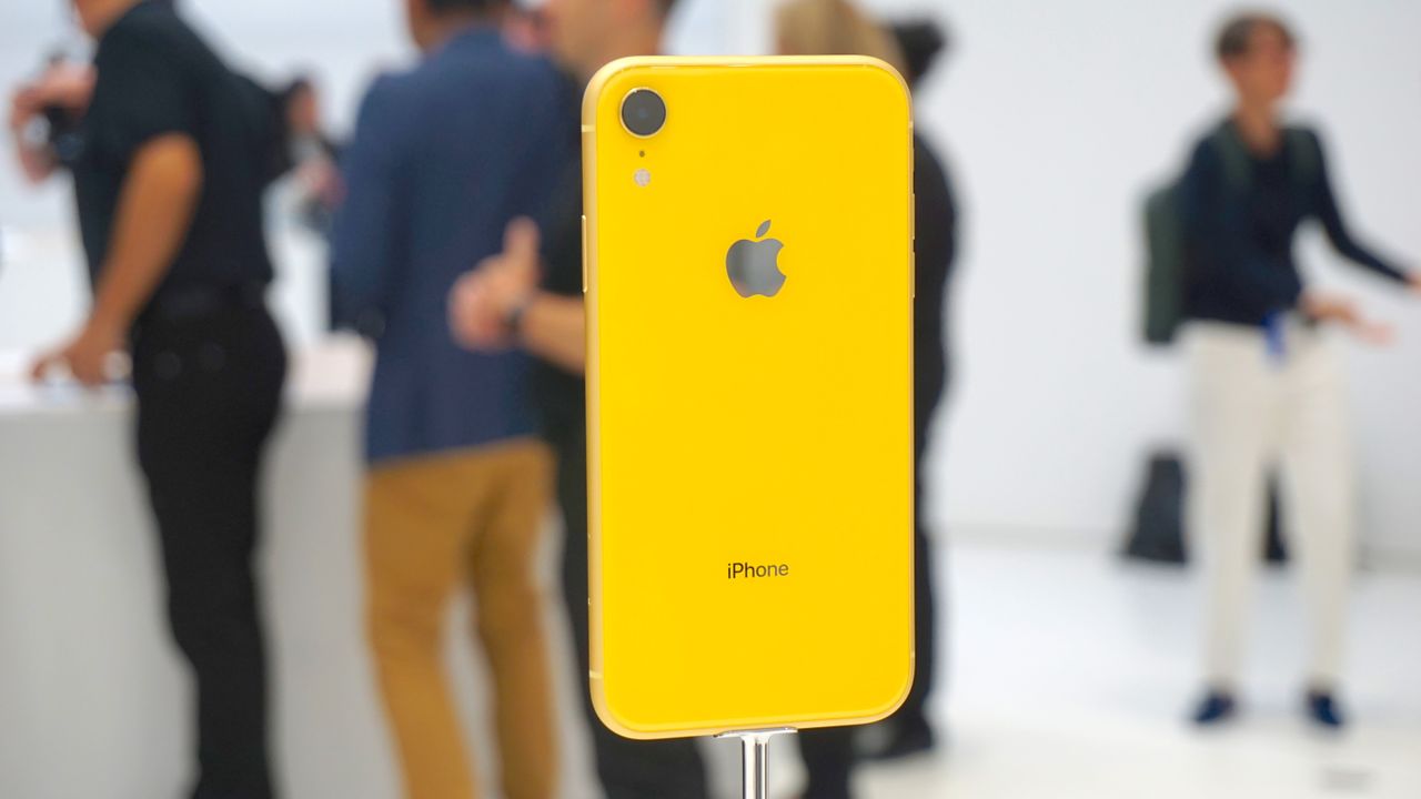 An iPhone XR in yellow